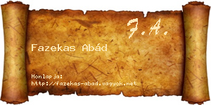 Fazekas Abád névjegykártya